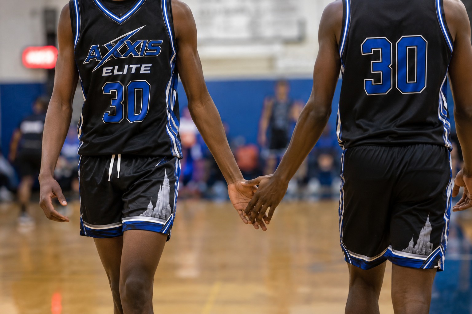 Two Axxis teammates together on the court